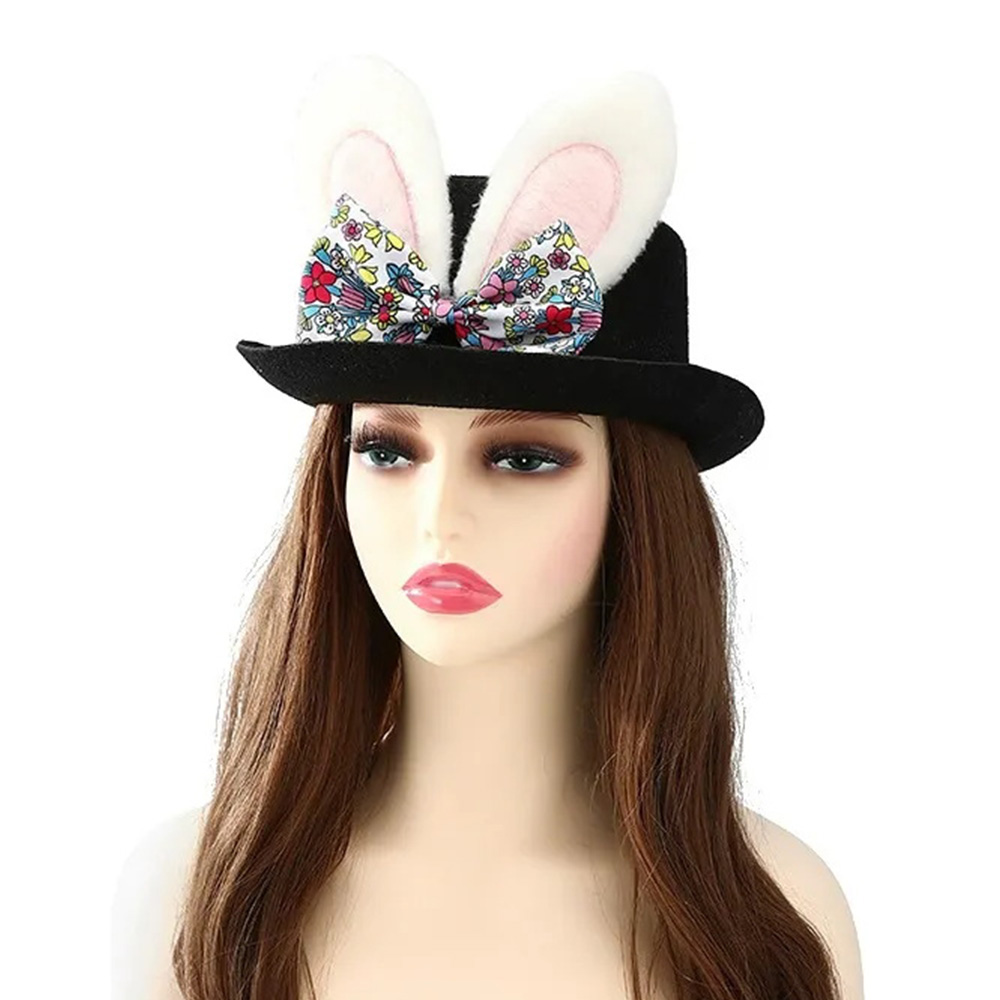 Accesorio para disfraz de sombrero de copa con orejas de conejo de Pascua