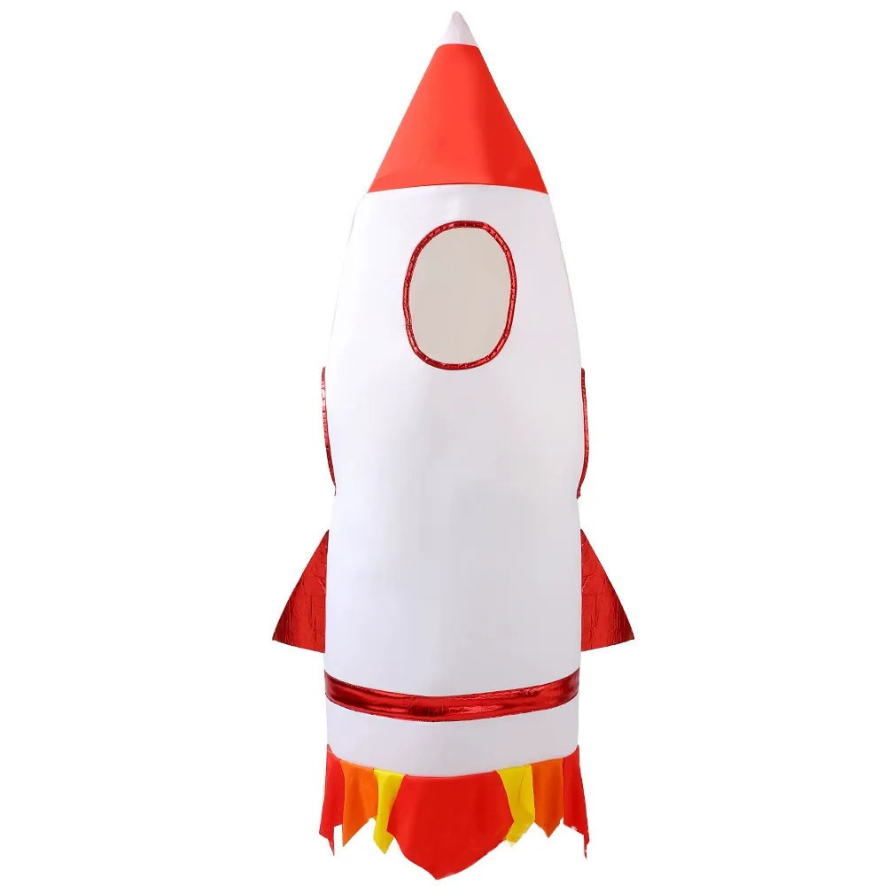 Disfraz de cosplay para niños con cohete espacial de dibujos animados