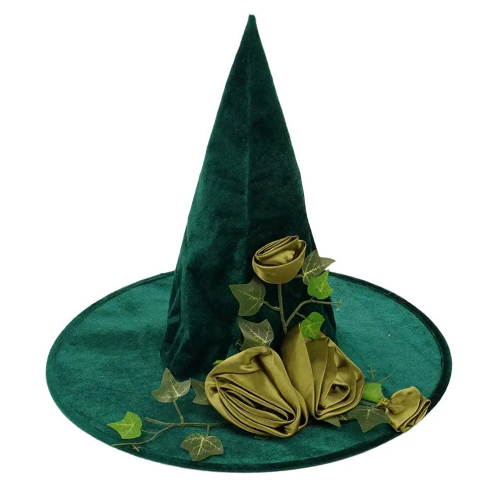 Sombrero de bruja verde de Halloween para cosplay de mago