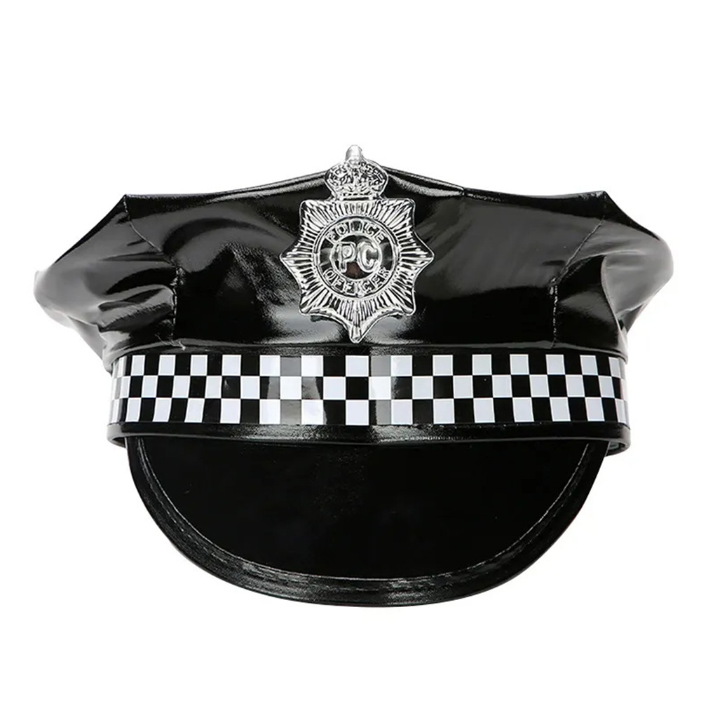 Sombrero clásico de policía para adultos para cosplay y fiestas