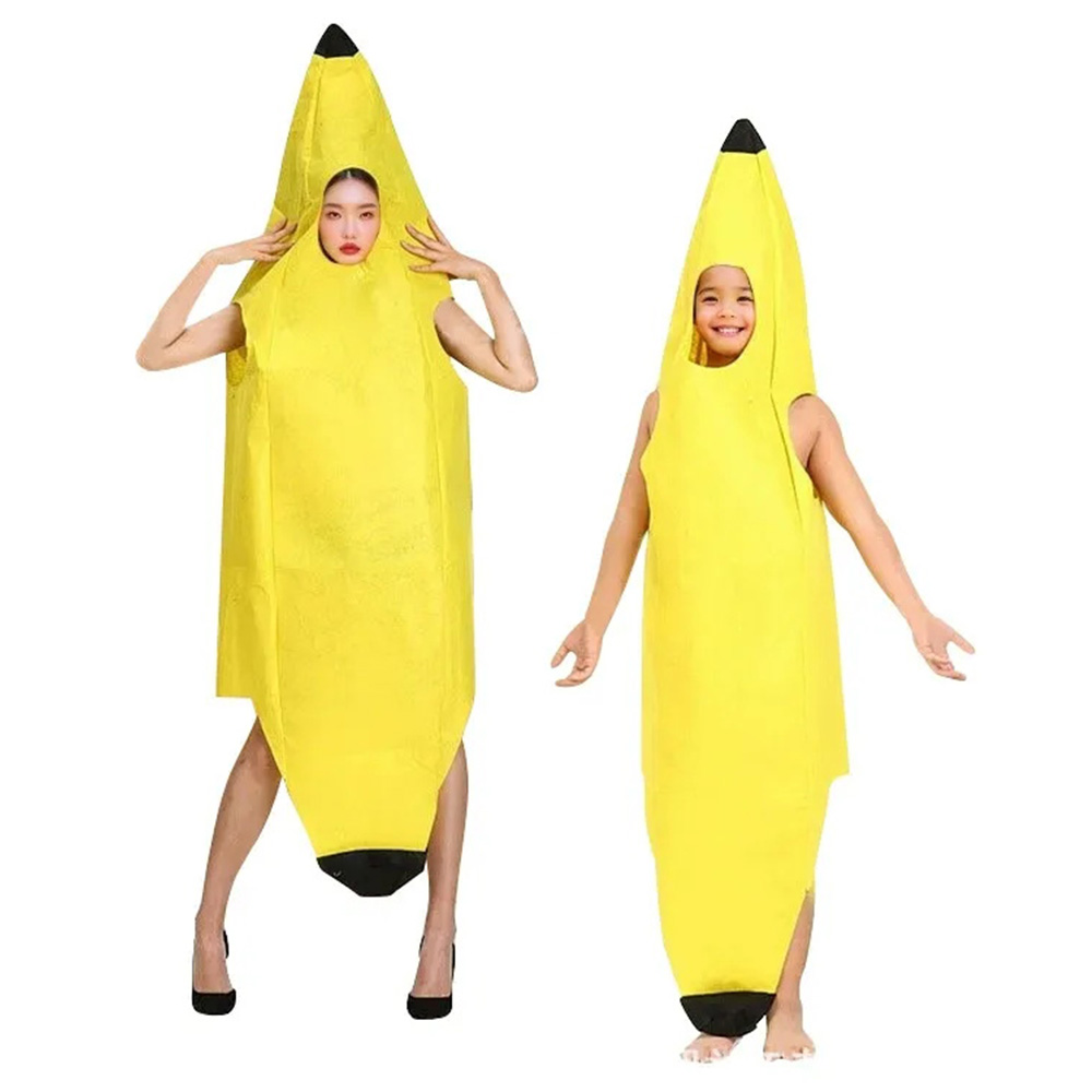Disfraz divertido de Halloween con túnica de plátano para niños y adultos