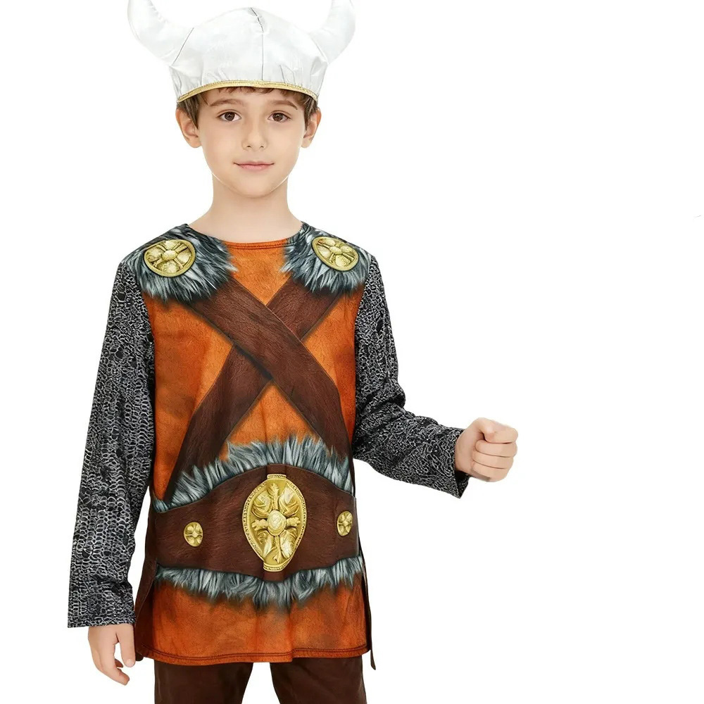 Vestido de cosplay para fiesta de disfraces de vikingo para niños